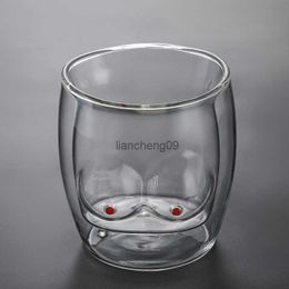 Double Layer Glass Cup Cartoon Creative Home Insulation Water Cup Milk Coffee Cup Juice Cup Drinking Cup L230620