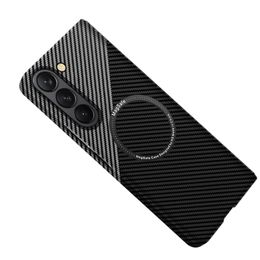 Carbon Fiber Cases For Samsung Galaxy Z Fold 5 Case Magnetic Plastic Magsafe Wireless Charge Cover