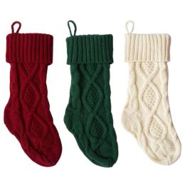 Knitted Christmas Stockings Decoration Christmas Gift Bag Fireplace Decoration Santa Elk Socks Xmas Lovely Gift Bags