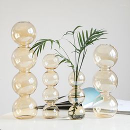 Vases Glass Flower Vase For Home Decor Terrarium Container Table Ornaments Bonsai Plant