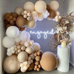 Other Event Party Supplies Retro Coffee Matte White Balloons Garland Arch Kit Boho Wedding Decoration Gender Reveal Birthday Baby Shower Decor Accessory 230627