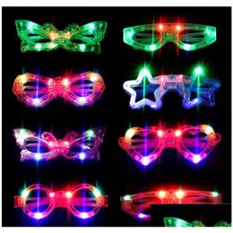 Other Event Party Supplies Led Glasses Kids Light Up Glowing Eyewear Birthday Christmas Shutter Shades Mti Shapes Drop Delivery Ho Dhkqh