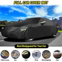 Covers 190T Waterproof Full Car Cover for Dodge Challenger Rain Snow All Weather Protection Dustproof Scratch Resistant Black CoversHKD230628