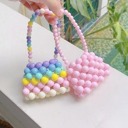 Handbags Cute Kids Mini Purse Colorful Beads Little Girls Small Coin Pouch Wallet Tote Handbag Kawaii Baby Clutch Bag Gift 230628