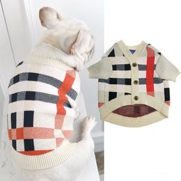 Dog Apparel Fashion Pet Sweater Dog Clothes Autumn And Winter Sweatshirts Teddy French Bulldog Pet Items Plaid Stripes Puppy Cat Hoodie 230627
