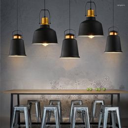 Pendant Lamps Nordic Loft Retro Black E27 Lamp Bar Table Coffee Restaurant Home Personality Single-headed Musical Instrument Light