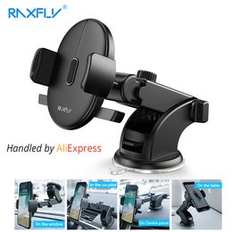 RAXFLY Windshield Mount Car Phone Holder For Phone in Car For Samsung S9 360 Rotation Car Holder For iPhone Phone Stand Support