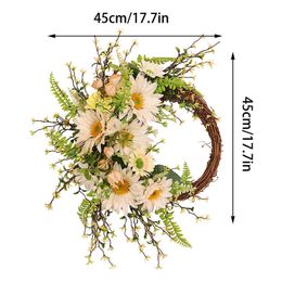 Dried Flowers Easter Wreath Party Vines Artificial Flower Decorative Front Door Home Wall Decoration
