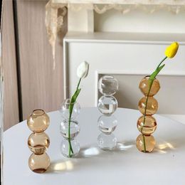 Vases Flower Vase For Home Decor Glass Flowers Arrangement Table Ornaments Tabletop Nordic
