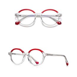 Eyeglass Frame Belight Optical Double Color Kids Round Shape Plano Lens Anti Blue TR90 Glasses Prescription Eyeglasses Eyewear 4 230628