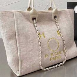 Luxury Classics Women's Hand Embroidered Pearl Beach Bag Big Small Backpacks Canvas Chain Backpack Evening Handbags 87h3 factory store usa sale 9MHH