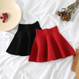 Dancewear School Student Pleated Skirt for Girls Preppy Style Skirts Children Clothing Winter Knitted 4 14 Years 230628