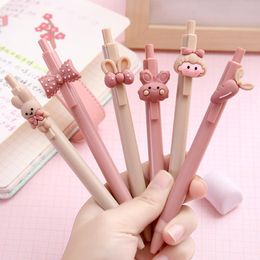 Pens 36 pcs/lot Kawaii Rabbit Carrot Girl Gel Pen Cute 0.5mm black ink Signature Pens School Office Writing Supplies Stationery gift