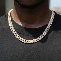 Chains 10MM Cuban Chain Necklace With Box Clasp Gold Plated Micro Pave Iced Out Cubic Zirconia Hip Hop Fashion Jewellery