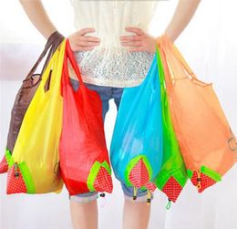 2000pcs Strawberry Shape Storage Handbag Grapes Pineapple Foldable Shopping Bags Reusable Folding Grocery Nylon Large Bag