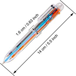 Pens 20 Pack 0.5mm 6in1 Multicolor Ballpoint Pen, 6 Colour Transparent Retractable Office School Supplies Students Gift