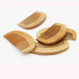 Hair Brushes Natural Wide Tooth Peach Wood No-Static Mas Mahogany Wooden Comb Can Engrave Logo Drop Delivery Products Care Styling Dhevn