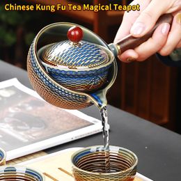 Wine Glasses Ceramic Teapot Chinese Gongfu Tea Pot 360 Rotation Maker Infuser Portable Single 160ml Supplies 230627