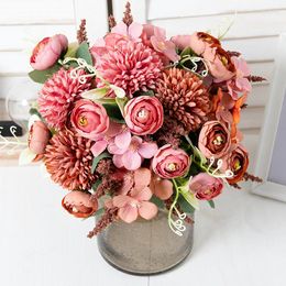 Decorative Flowers Artificial Flower Thorn Ball Foam Bud Wedding Silk Scene Decoration Fake Bouquet Summer Home Living Room Party Supplies