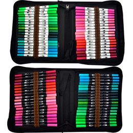 Markers Watercolour Brush Pen Copic Markers 120 Coloured Dual Tip Art Markers Felt Tip Pens Sketchbooks For Drawing Stationery Supplies