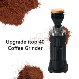 Manual Coffee Grinders ITOP40 Coffee Grinder Machine Espresso Coffee Maker 64MM Flat Burrs Powder Grinding Machine Stepless Finess 230627