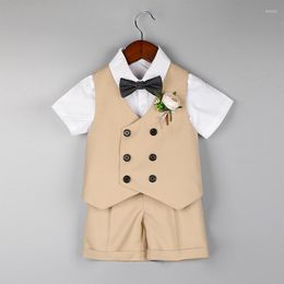 Clothing Sets 80cm-150cm For 9M-8T Boy Clothes Baby Outfit Set Birthday Party Flower Suit Summer Toddler Boys Outfits