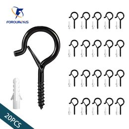 Other Home Garden 20pcs Q Hanger Stainless Steel Screw Hooks With Safety Buckle For String Light Ceiling Flower Pot Yard Patio Clips 230628