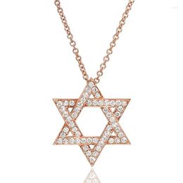 Pendant Necklaces Trendy Six-pointed Star Necklace For Women Shiny Crystal Zircon Delicate Daily Wearable Female Jewellery