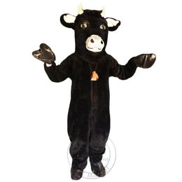 New Adult Black Furry Bull Mascot Costume Custom fancy costume Cartoon theme fancy dress