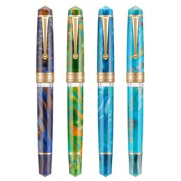 Pens New Asvine P20 Acrylic Piston Filling Fountain Pen Beautiful Patterns EF/F/M Nib with Golden Clip Smooth Writing Office Gift Pen