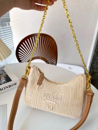 2023 new Messenger handbag straw bag Beach Womens Cross Body Clutch Bags strap Shoulder Bag underarm Totes luxurys Designer envelope weekend cowhide