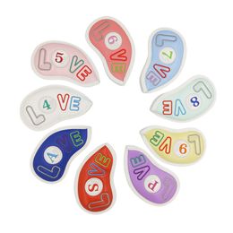 Other Golf Products Love Golf Headcovers Rainbow Colours 9 Pcs Iron Set Embroidery Soft PU Leather Cute Ladies Special Club Covers 230628