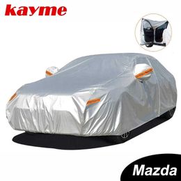 Kayme Waterproof Full Covers Sun Dust Rain Protection Car Cover Auto Suv Protective For Mazda 3 2 6 5 7 CX3 CX5 CX7 AxelaHKD230628
