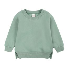 T shirts 1 7T Toddler Kid Sweatshirt Autumn Winter Boys Girls Clothes Infant Warm Velvet Hoodies Casual Plain Loose Pullover Top Outfit 230627