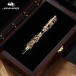 Pens Jinhao the Latest Design Dragon and Phoenix Golden Metal Fountain Pen High Quality Hot Selling Writing Gift Pens