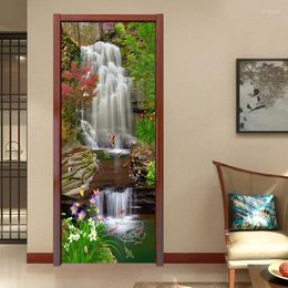 Wallpapers PVC Self Adhesive Waterproof Po Wallpaper 3D Waterfalls Nature Landscape Murals Living Room Study Door Sticker 3 D Home Decor