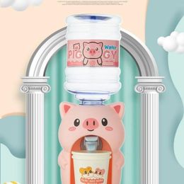 Tools Mini Water Dispenser for Children Kids Gift Cute Cold/warm Water Juice Milk Drinking Fountain Simulation Cartoon Pig Kitchen Toy