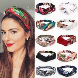 Bandanas Spring Summer Cross Silk Hairband Broadside Polka Dot Elastic Movement Face Wash Headband Hairband Factory Direct Sales x0628