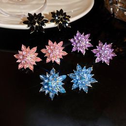 Stud Earrings 2023 Design Sense Fashion Crystal Rhinestone Snowflake For Korean Jewellery Women's Exquisite Accessories