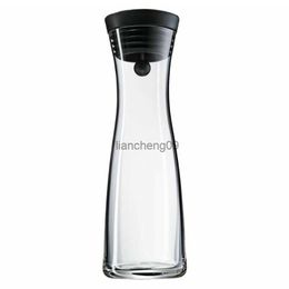 Water Carafe 1.8L High Borosilicate Glass Bottle Basic Tilting Lid Closure Jug L230620