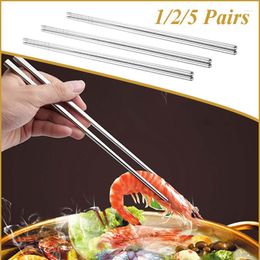 Chopsticks Stainless Steel Chinese Metal Non-slip Portable Reusable Sticks Grade Tableware Kitchen Tools