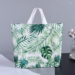 Gift Wrap Tropical Plants Plastic Shopping Bags With Handle For Clothing Stores Birthday Party Baby Shower Wedding