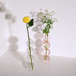 Vases Flower Vase For Home Decor Glass Decorative Terrarium Containers Table Ornaments Bonsai Nordic