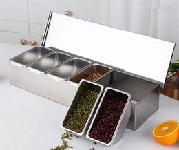 304 Stainless Steel Seasoning Box with Lid for plastic boxes for kitchen - Ideal for Restaurants and Chefs - Household Tank 230627