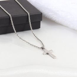 Pendant Necklaces Classic Cross Necklace Men Fashion Handmade Stainless Steel Twist Chain For Jewellery GiftPendant Gord22