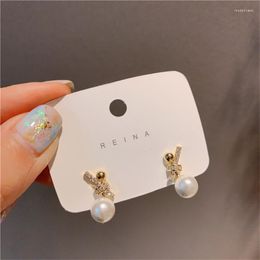 Stud Earrings MWsonya Japan Vintage Round Elegant Simulated Pearl Cute For Women Fashion Temperament Brinco Jewellery