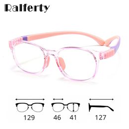 Eyeglass Frame Ralferty TR90 Child Silicone Hinge Girl Boy Kids Anti Blue Glasses Flexible 0 Diopter Prescription Optic 230628