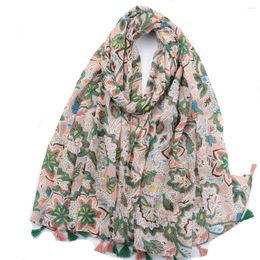 Scarves 2023 Est Women Printed Pattern Scarf Cotton Voile Shawls 13prints