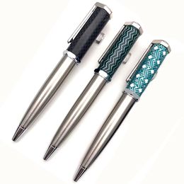 Pens 5A High Quality Limited Edition SantosDumont Ballpoint Pen Silver Metal Ball Pens Office Writing Stationery With Serial Number