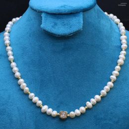 Chains Natural Fresh Water Pearl Necklace Punch Bead Colour For Women Jewellery Party Banquet Gift Girls